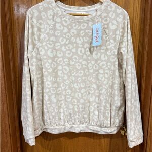 Cat & Jack Beige Animal Print Sweatshirt, Girls Sz 18